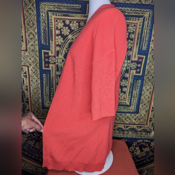 Belford 100% Pima Cotton Coral Cardigan Size Small - Picture 8 of 9